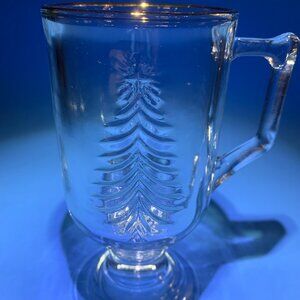 Six Indiana Glasses with Christmas Tree Designs